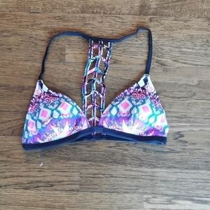 La Hearts Bikini Top Racerback Cage M New